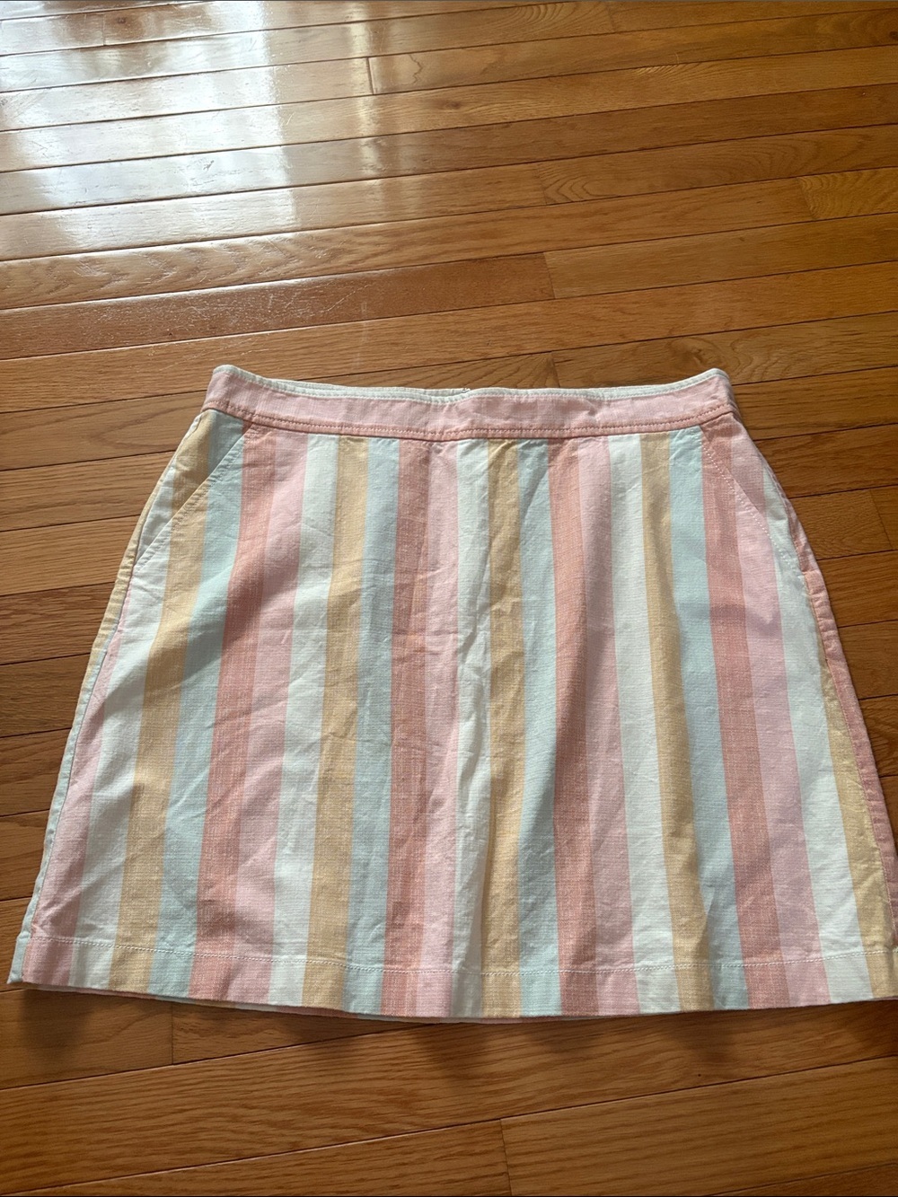 LOFT Pastel Stripe Mini Skirt - Pink, Cream, Blue, Yellow